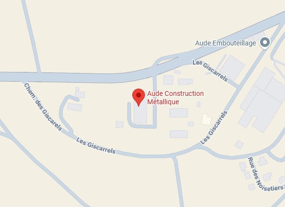 Aude Construction Métallique : Localisation et Plan d'Accès Plan d'accès Google Maps pour Aude Construction Métallique, situé Chemin des Giscarels.